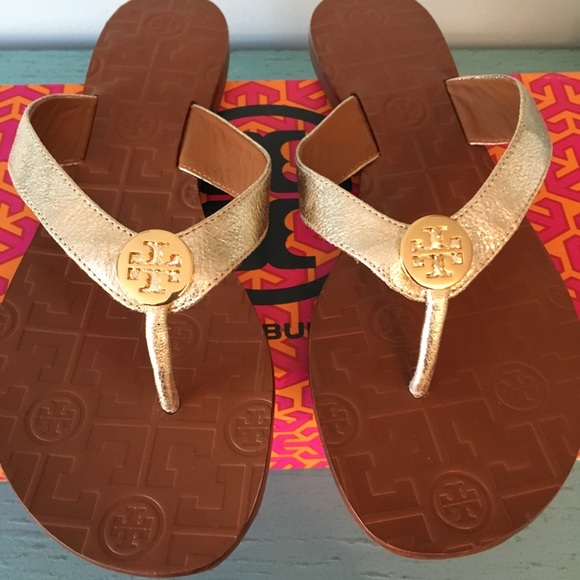 Tory Burch Thora Spark Gold Sandals - Picture 2 of 6